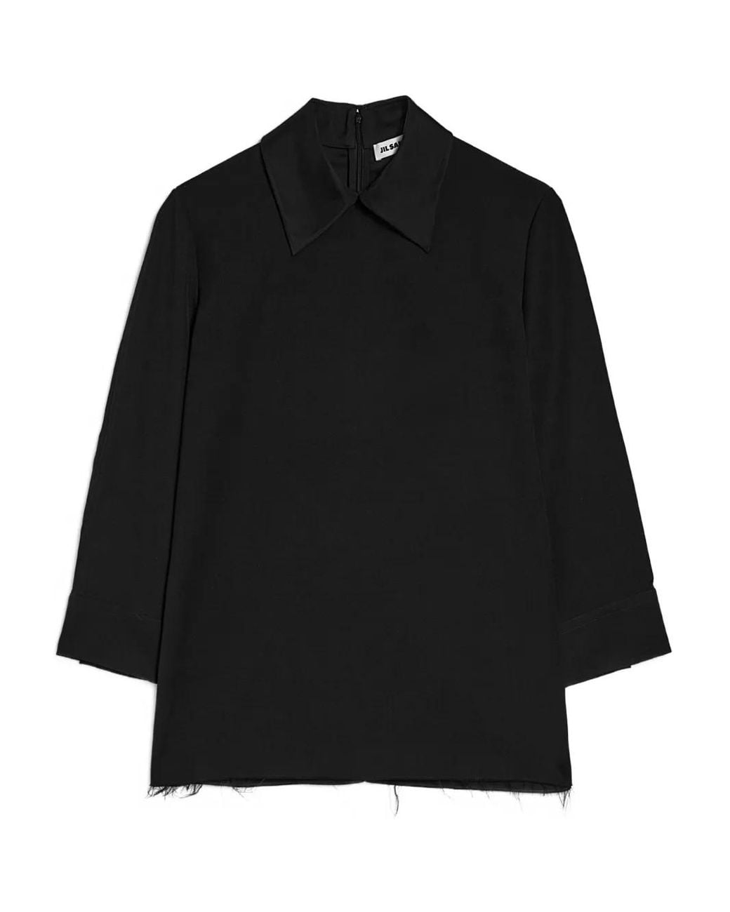 Jil Sander Black Wool Blouse