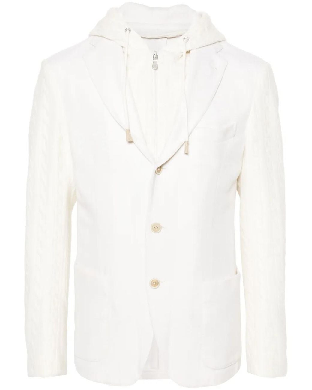 Eleventy White Panelled-Design Jacket for men