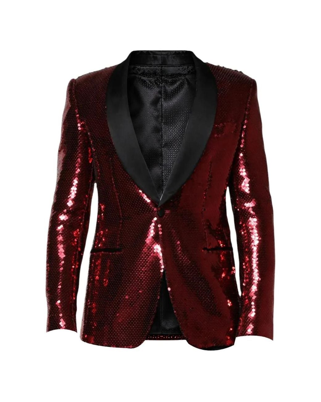 Dolce & Gabbana Red Sicilia Sequin-Embellished Blazer for men