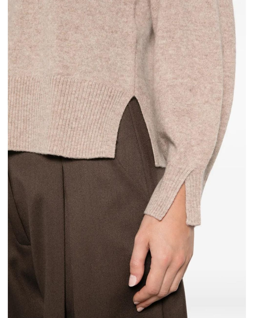 ABSOLUT CASHMERE Natural Caterina Split-Cuff Sweater