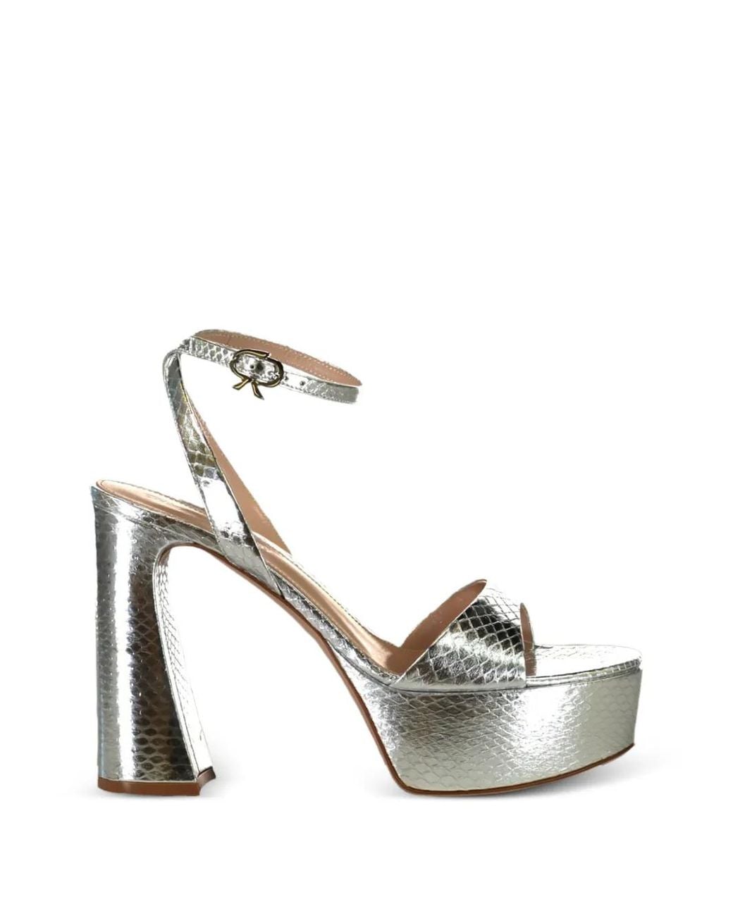 Gianvito Rossi Metallic Nancy Platform Buckle Sandals