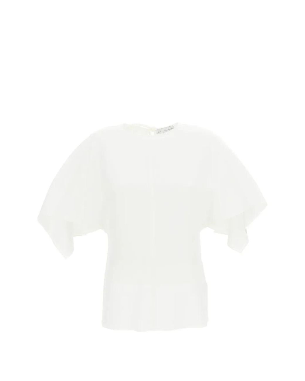 Stella McCartney White Haut Asymétrique À Manches Chauve-Souris