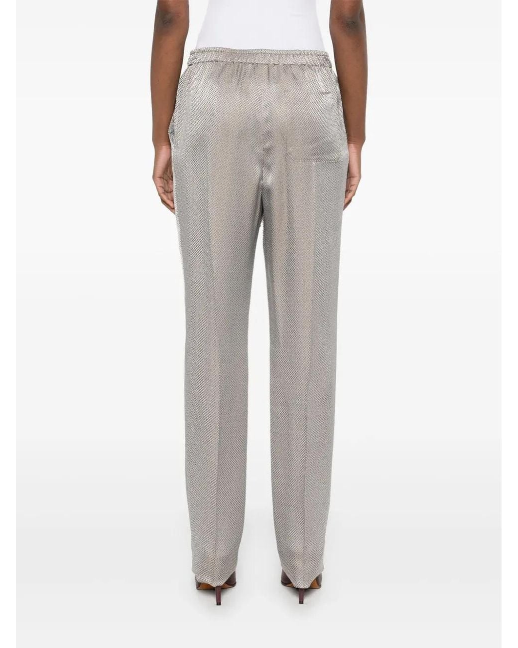 Giorgio Armani Gray Textured Trousers With Elasticated Waistband
