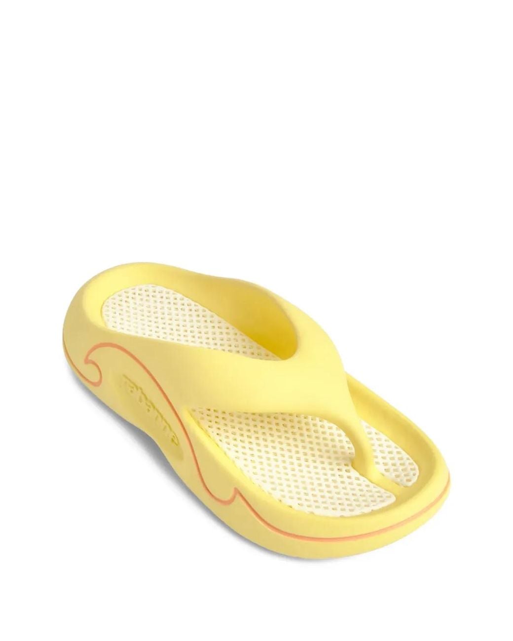 Rabanne Yellow Tongs À Logo Embossé