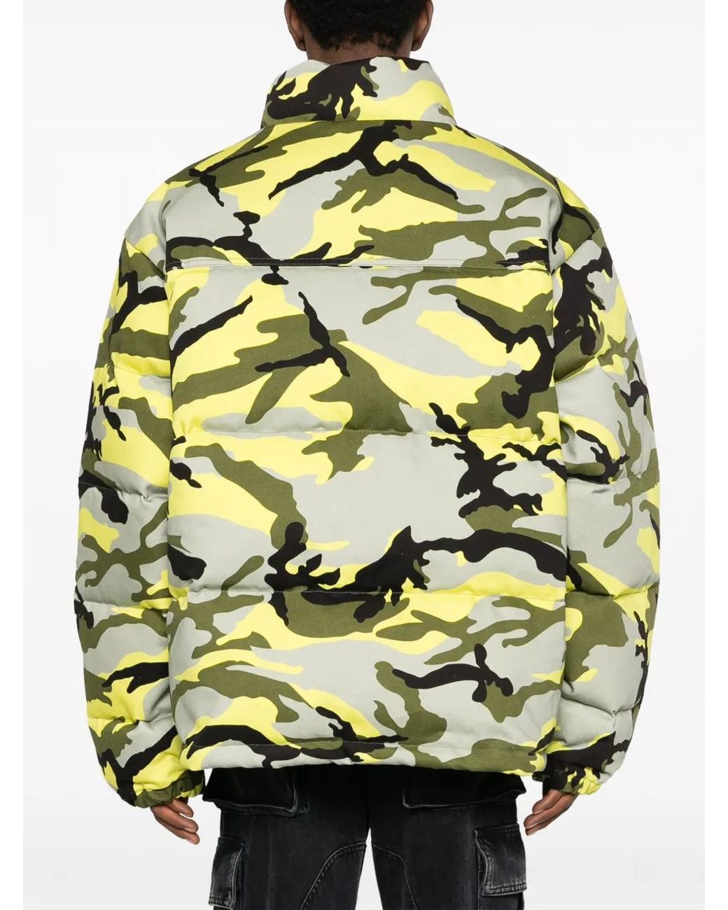 Vetements Yellow Camouflage-Print Puffer Jacket