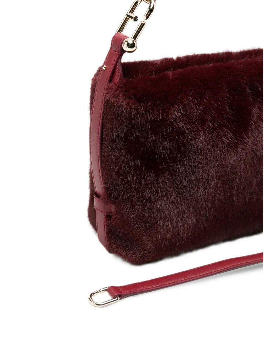 Furla Purple Tonie Faux-Fur Shoulder Bag