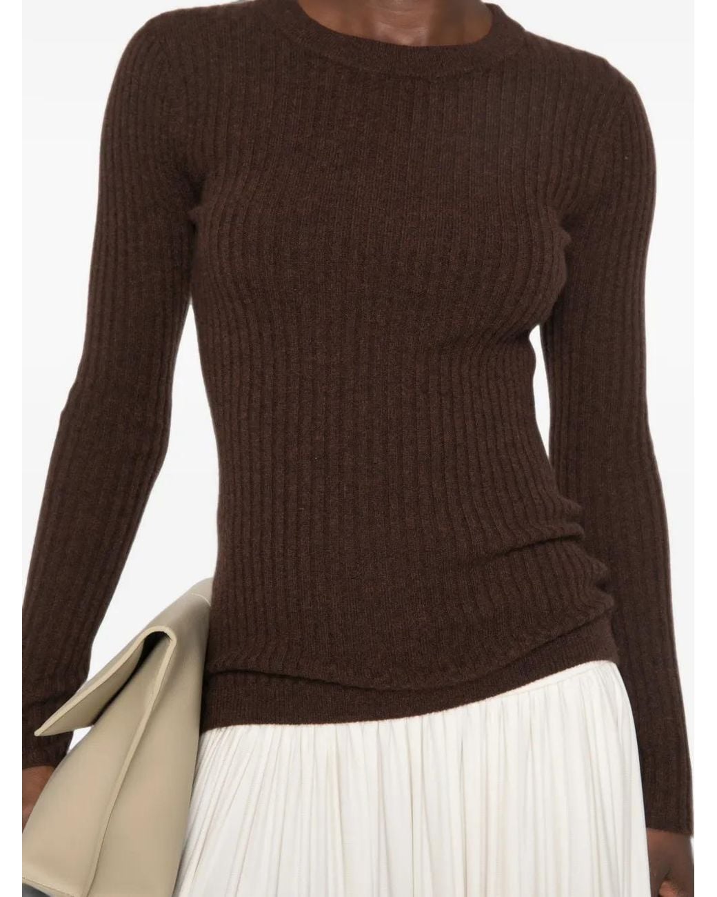 Kujten Brown Bibi Ribbed-Knit Sweater