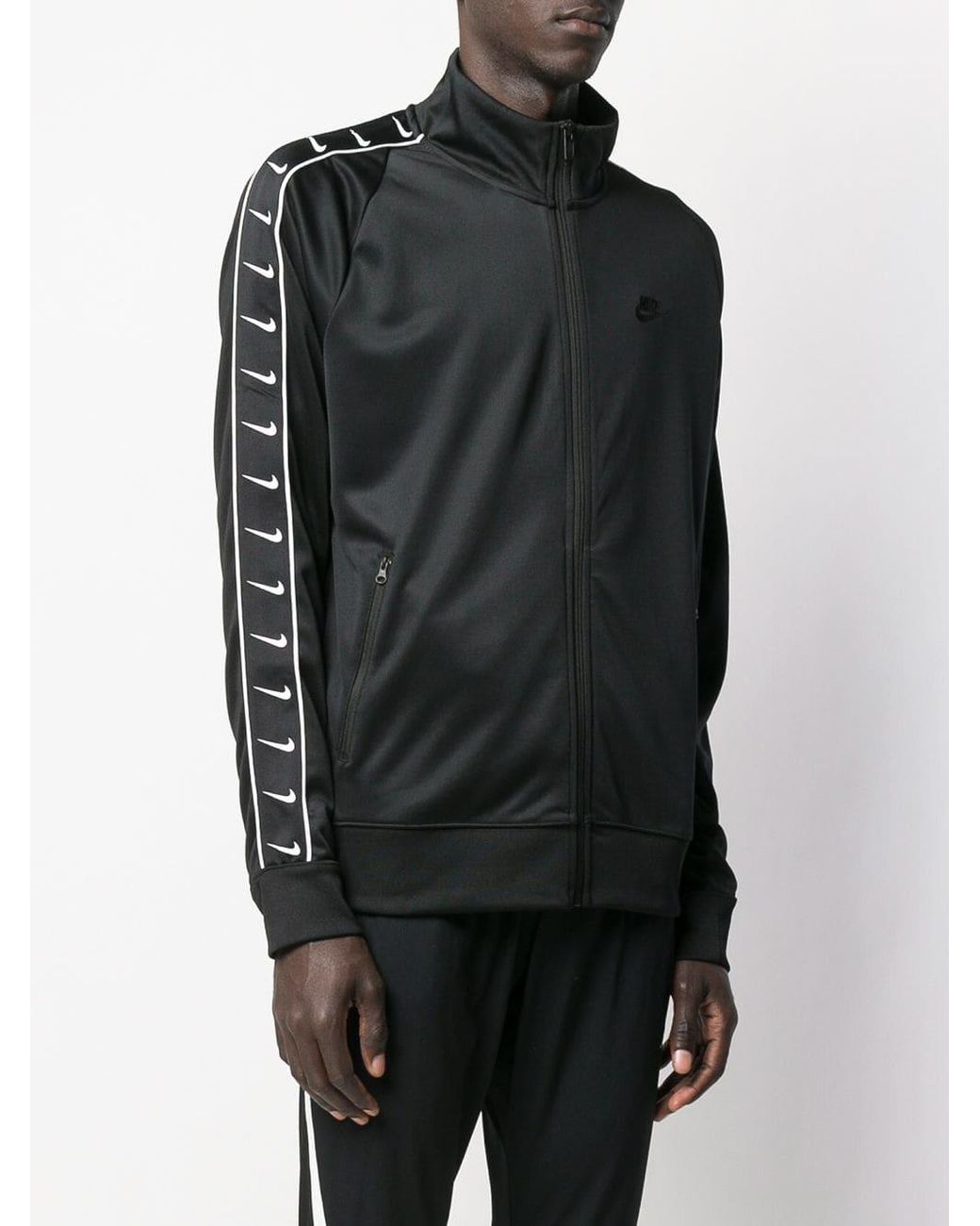 Nike Logo Stripe Sports Jacket in Black for Men | Lyst