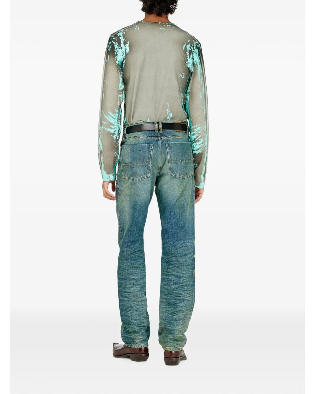 DIESEL Blue Regular-Jeans High-Waist 1991 D-Voeed for men