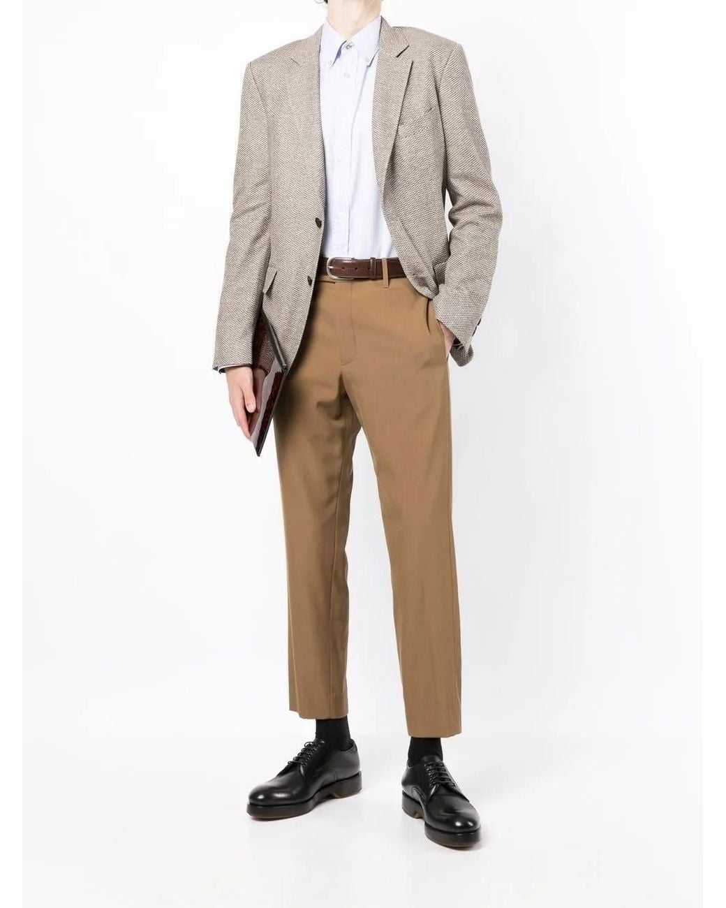 Ferragamo Gray Single-Breasted Blazer Jacket for men
