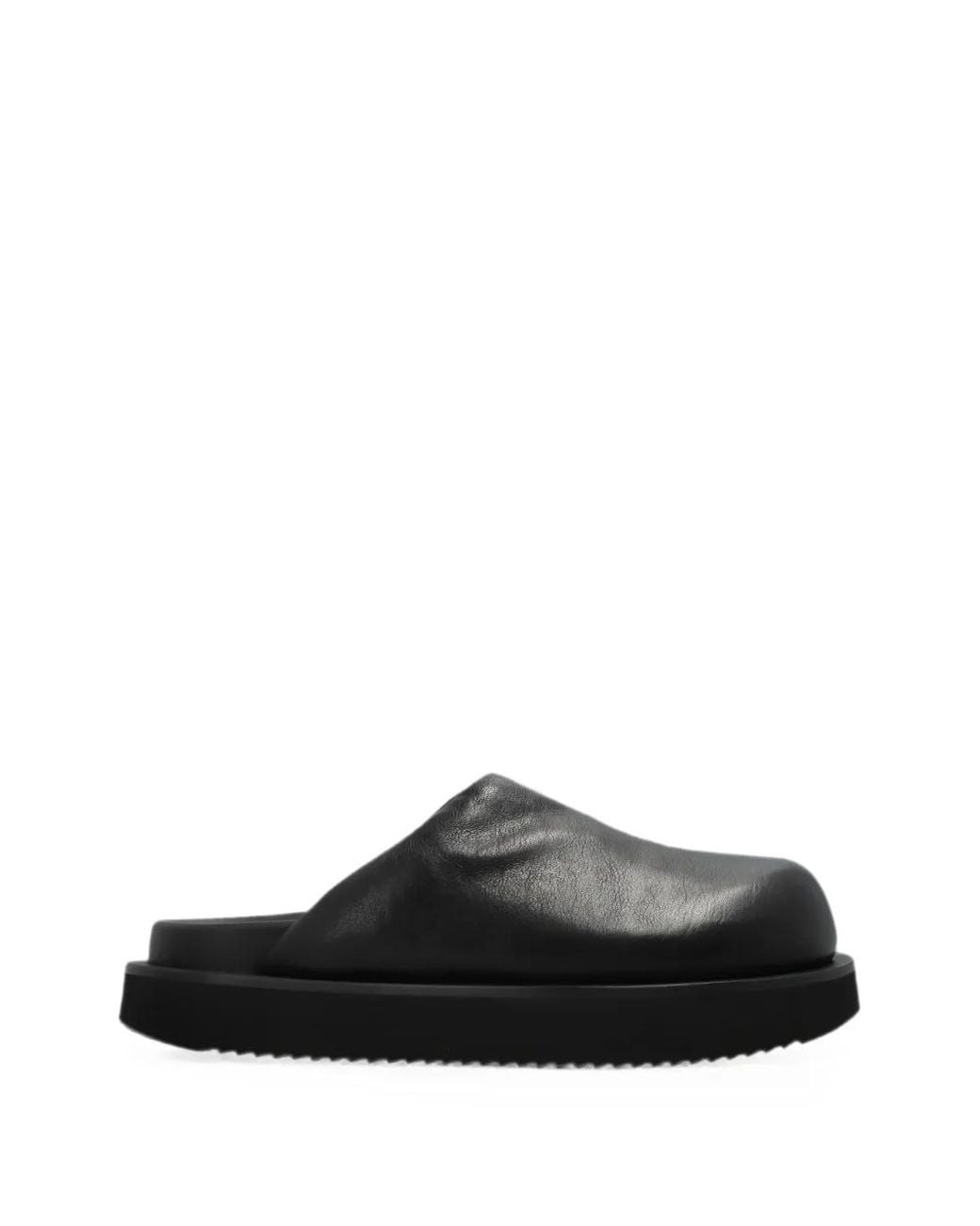 Rick Owens Black Mules En Cuir