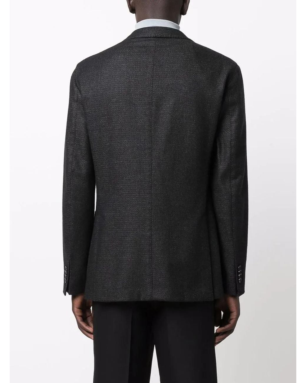 Boglioli Black Notched-Lapels Single-Breasted Blazer for men