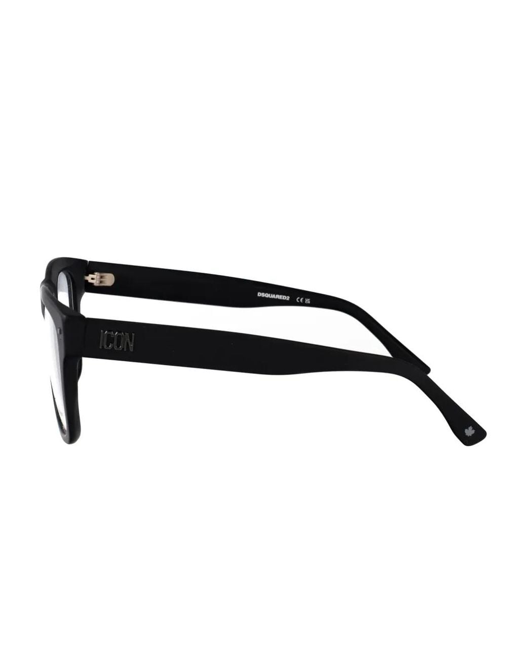 DSquared² Black Icon Rectangle Acetate Frames for men