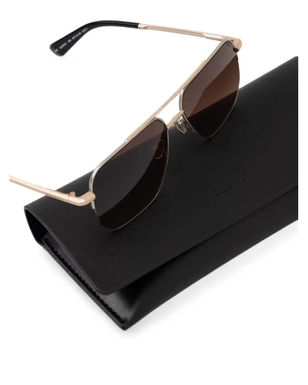 AllSaints Metallic Geometric-Frame Sunglasses