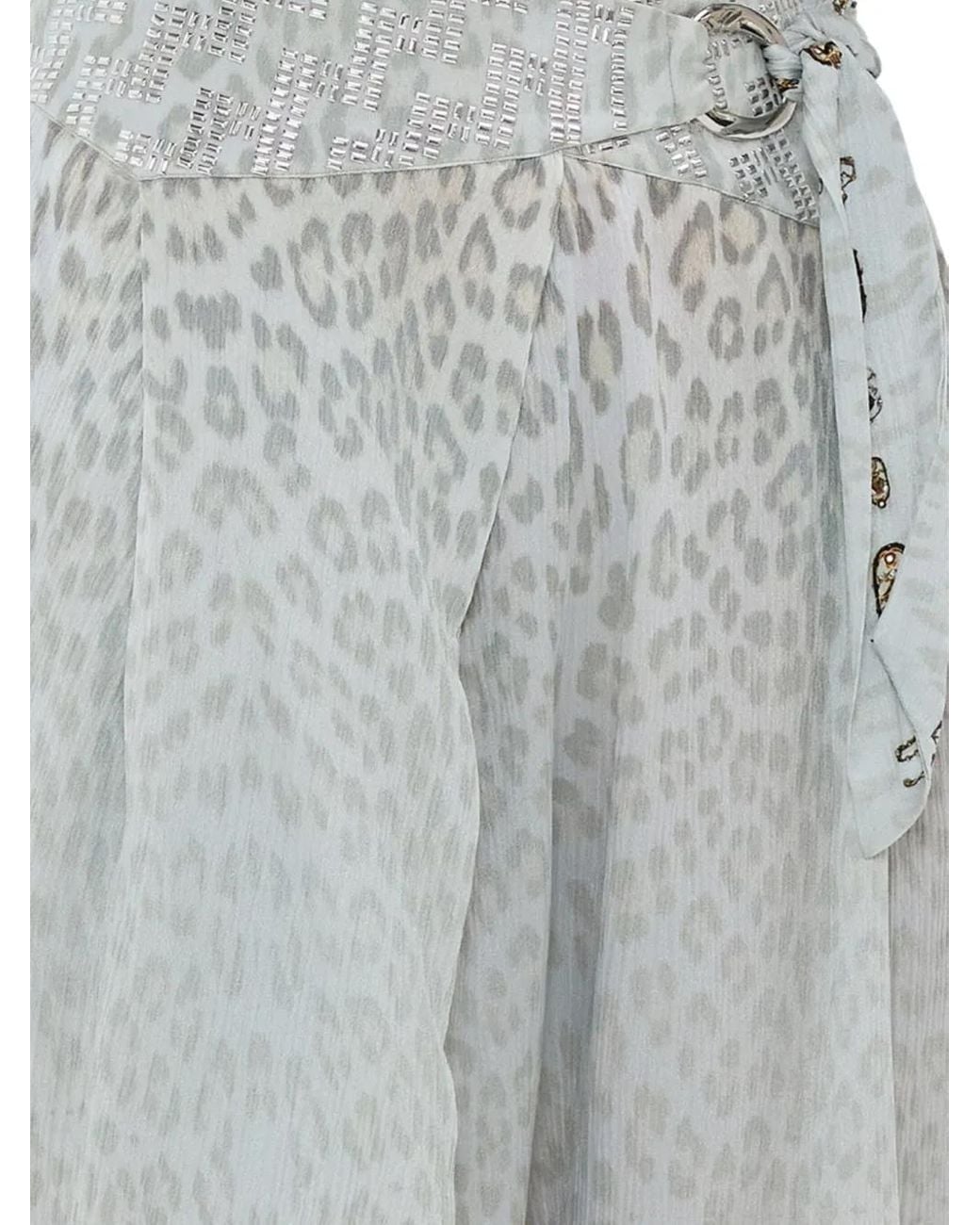 Camilla Gray Asymmetrical Belted Trousers