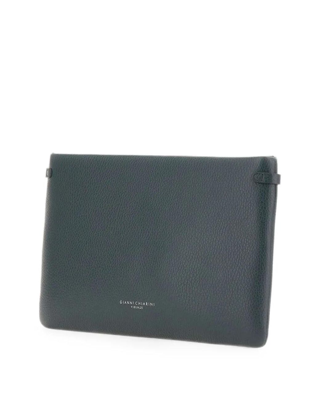 Gianni Chiarini Gray Hermy Hammered-Leather Clutch Bag