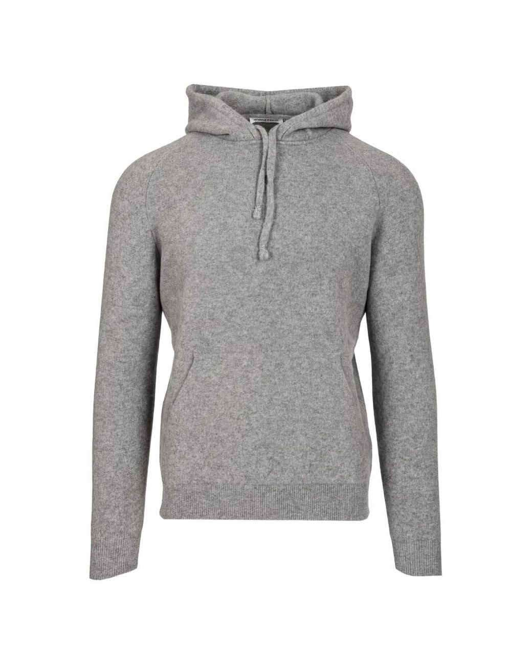 Al Duca D'aosta Gray Mohair-Blend Drawstring Hoodie for men