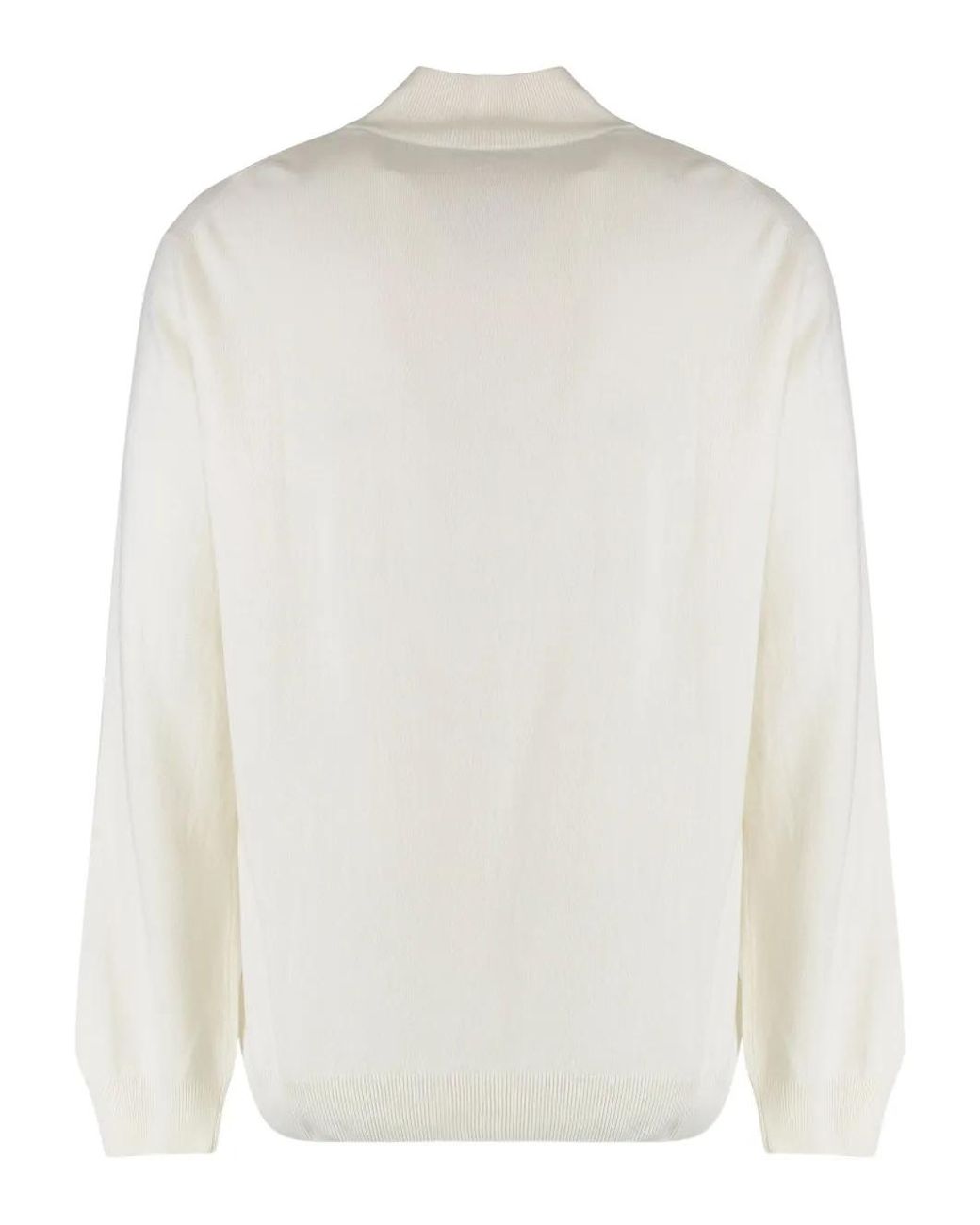 Moorer White Ribbed-Knit Button Cardigan for men