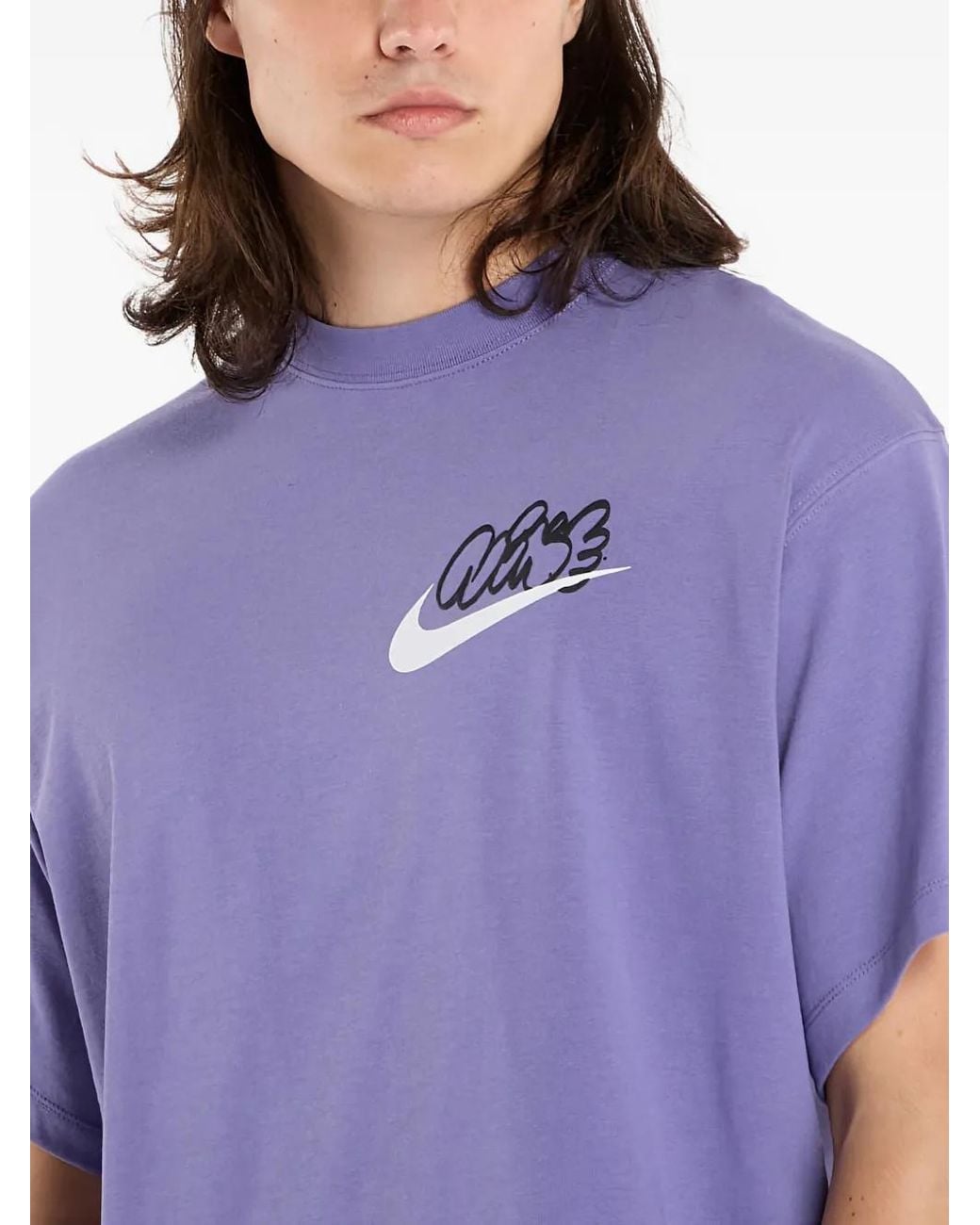 Nike Purple Swoosh-Graphic T-Shirt for men