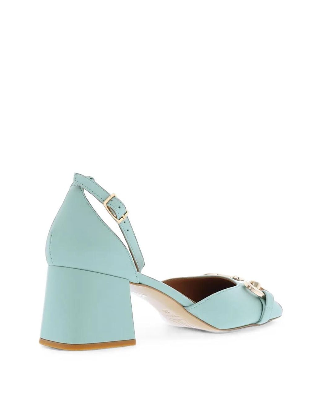 AMI Green Chain-Link Leather Sandals