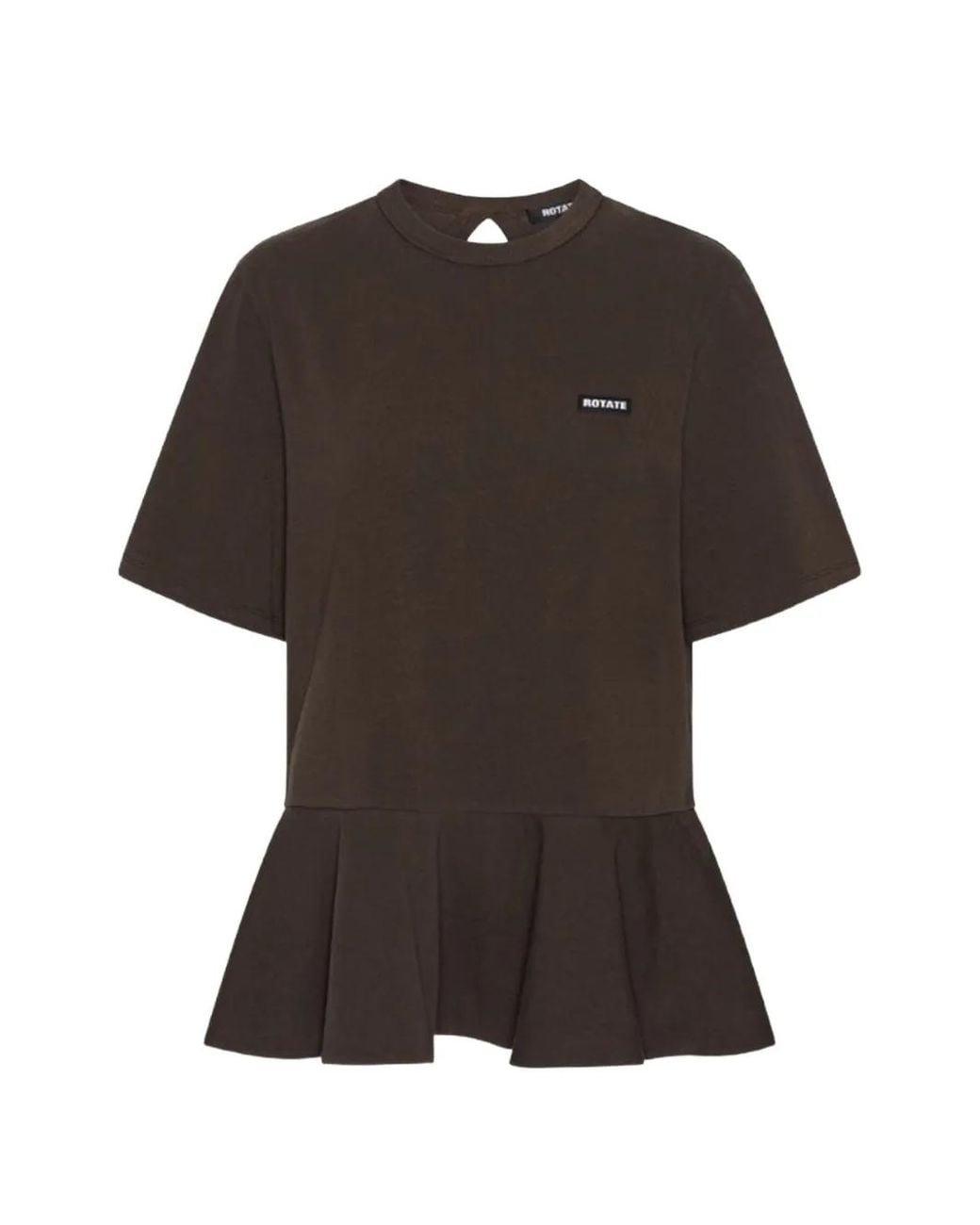 ROTATE BIRGER CHRISTENSEN Black T-Shirt À Design Péplum