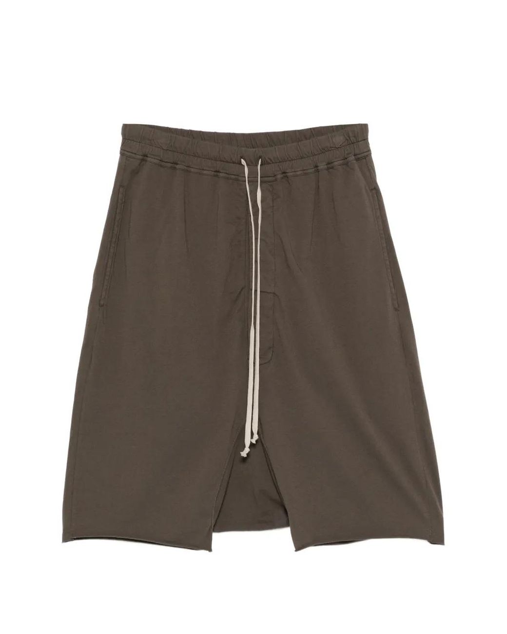 Rick Owens Brown Drawstring Split Shorts for men
