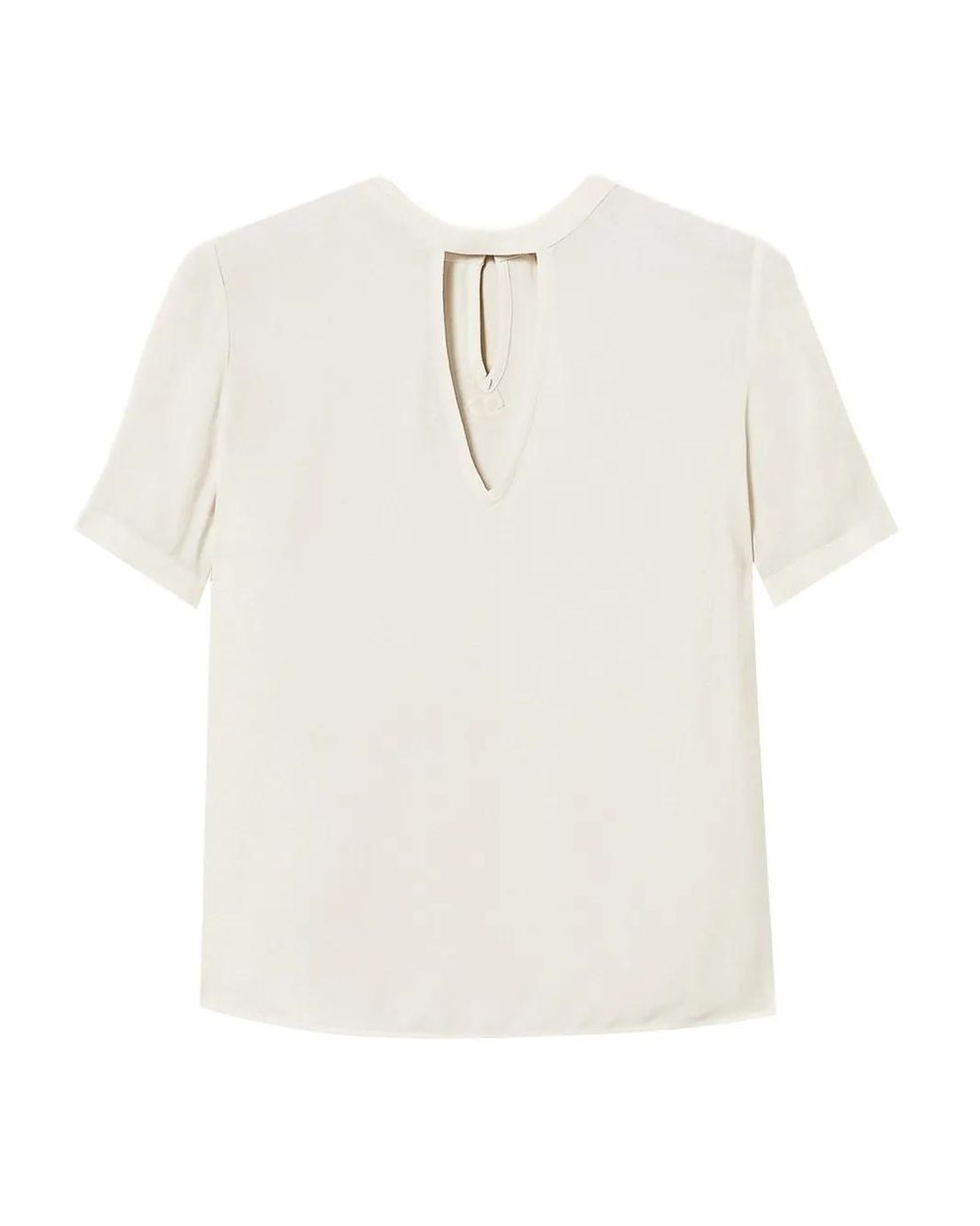 Twinset White Keyhole-Neckline Blouse