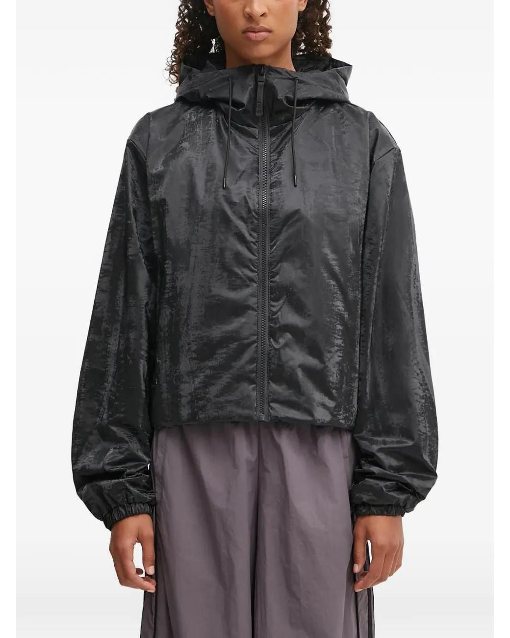 Rains Gray Lohja W3T1 Hooded Zip-Up Jacket