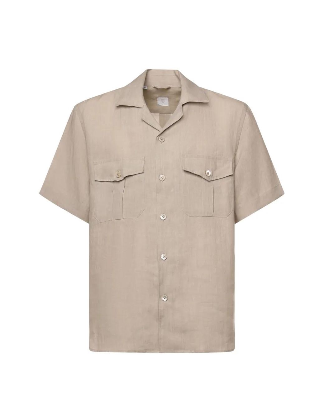 Eleventy Natural Chest-Pocket Short-Sleeve Shirt for men