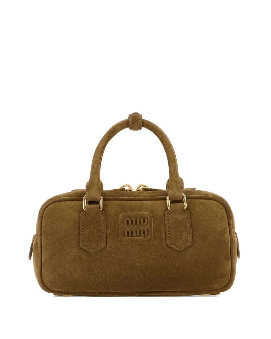 Miu Miu Metallic Arcadie Suede Tote Bag