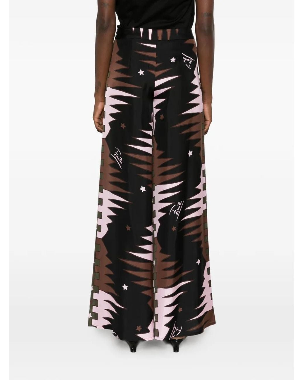 Emilio Pucci White Iride-Print Silk Palazzo Pants