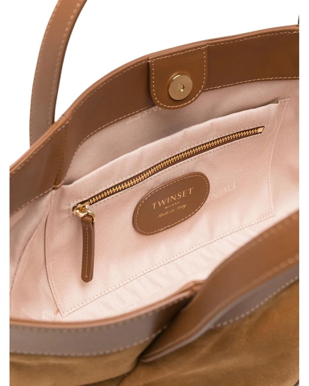 Twinset Brown Duffle Panelled Tote Bag