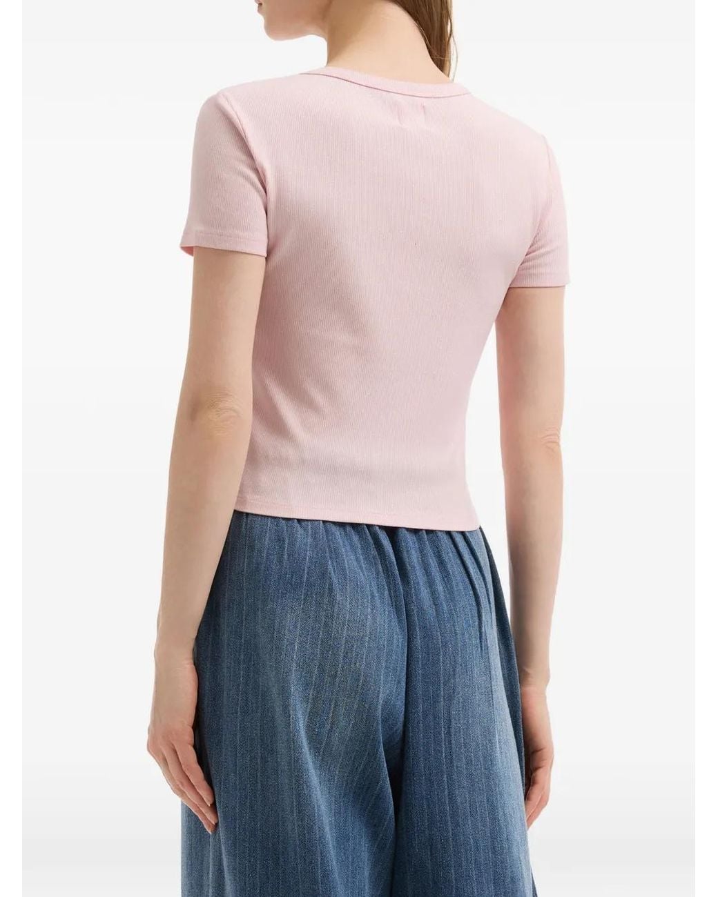 B+ AB Pink Ribbed Crew-Neck T-Shirt