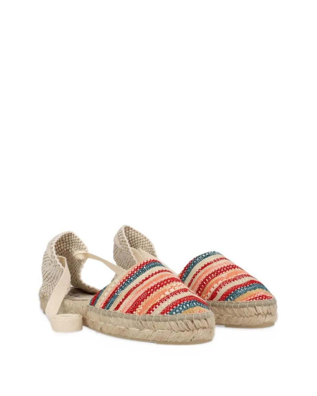 Manebí Pink Striped Tie Flat Espadrilles