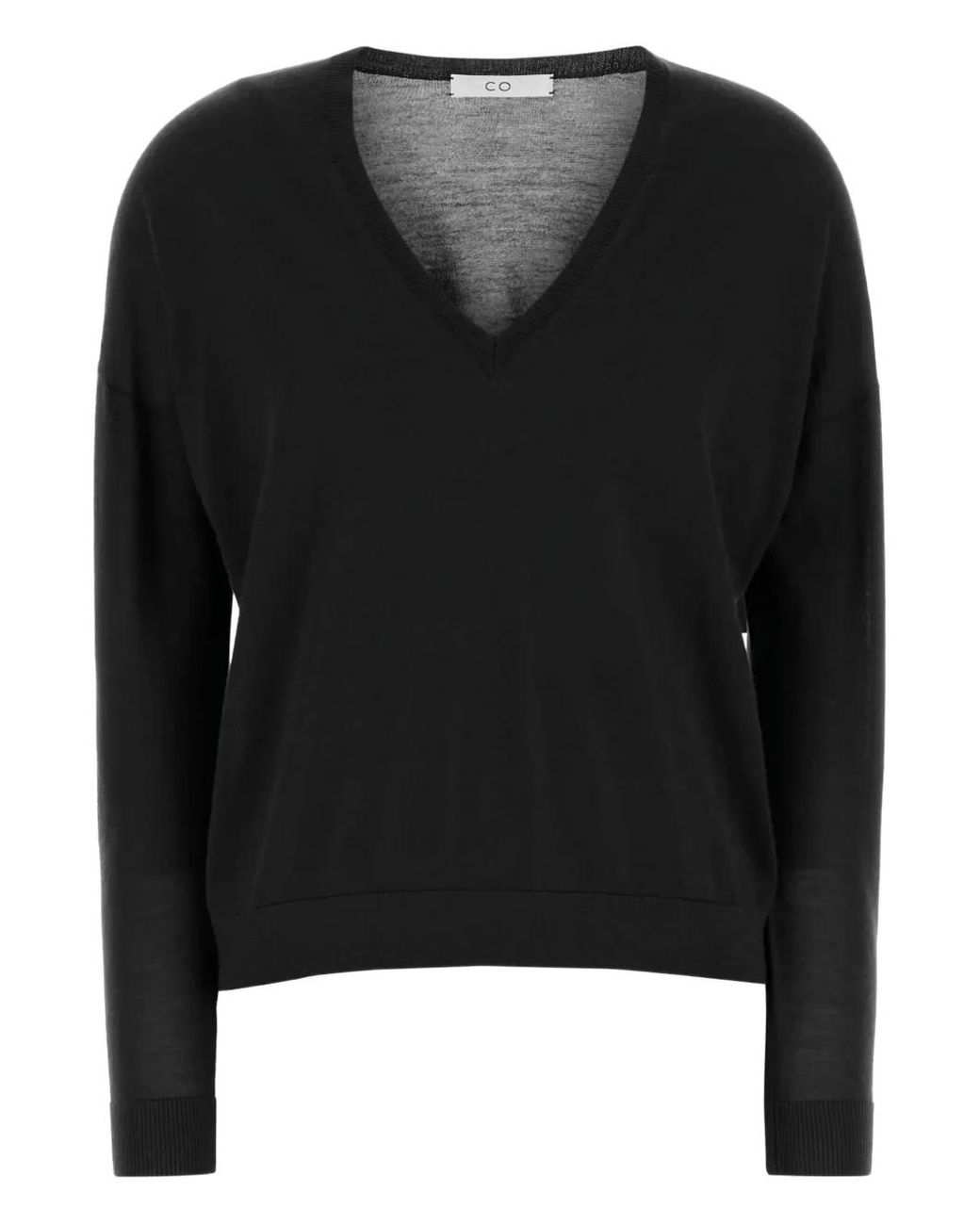Co. Black V-Neck Cashmere Sweater