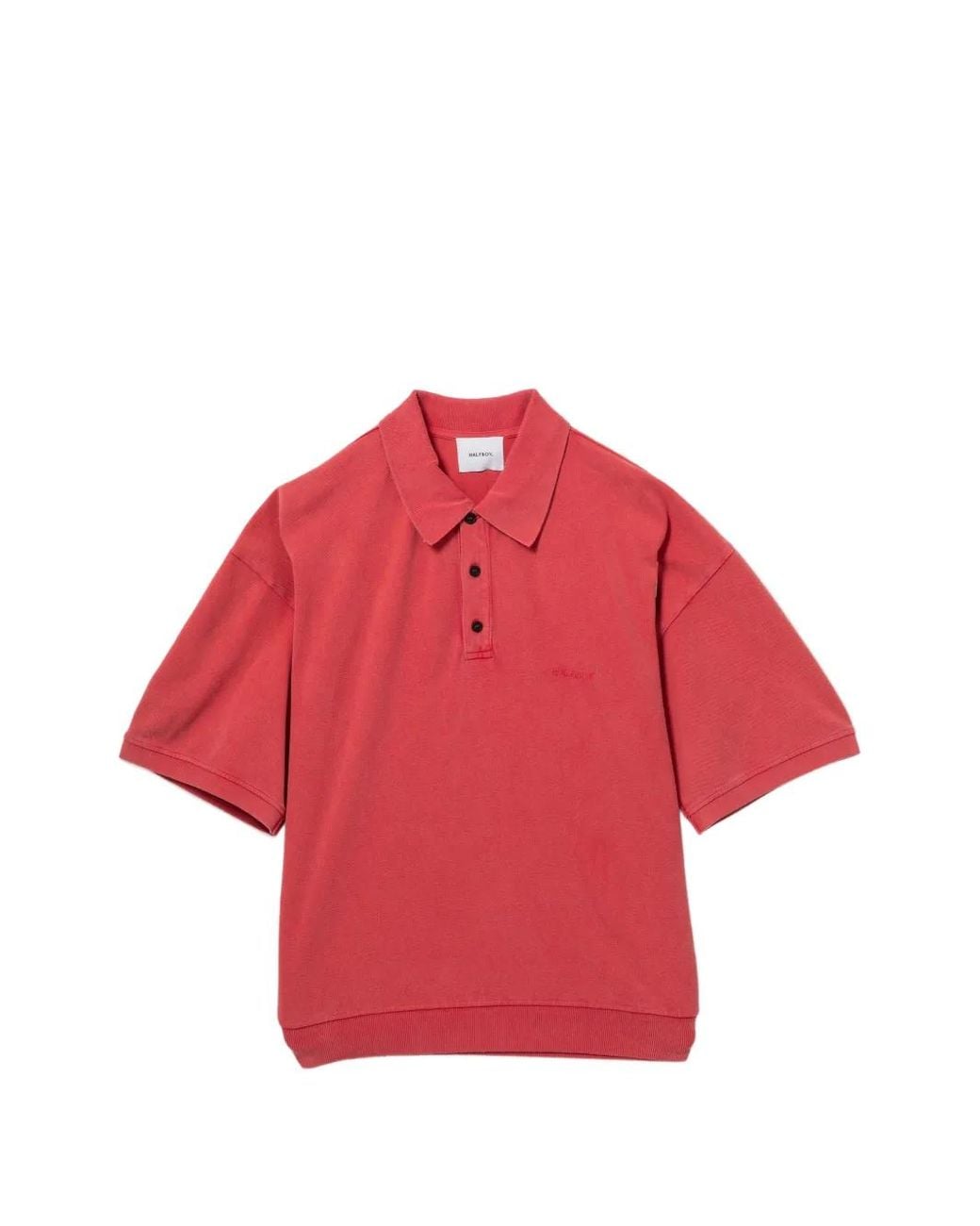 Halfboy Red Ribbed Polo Shirt