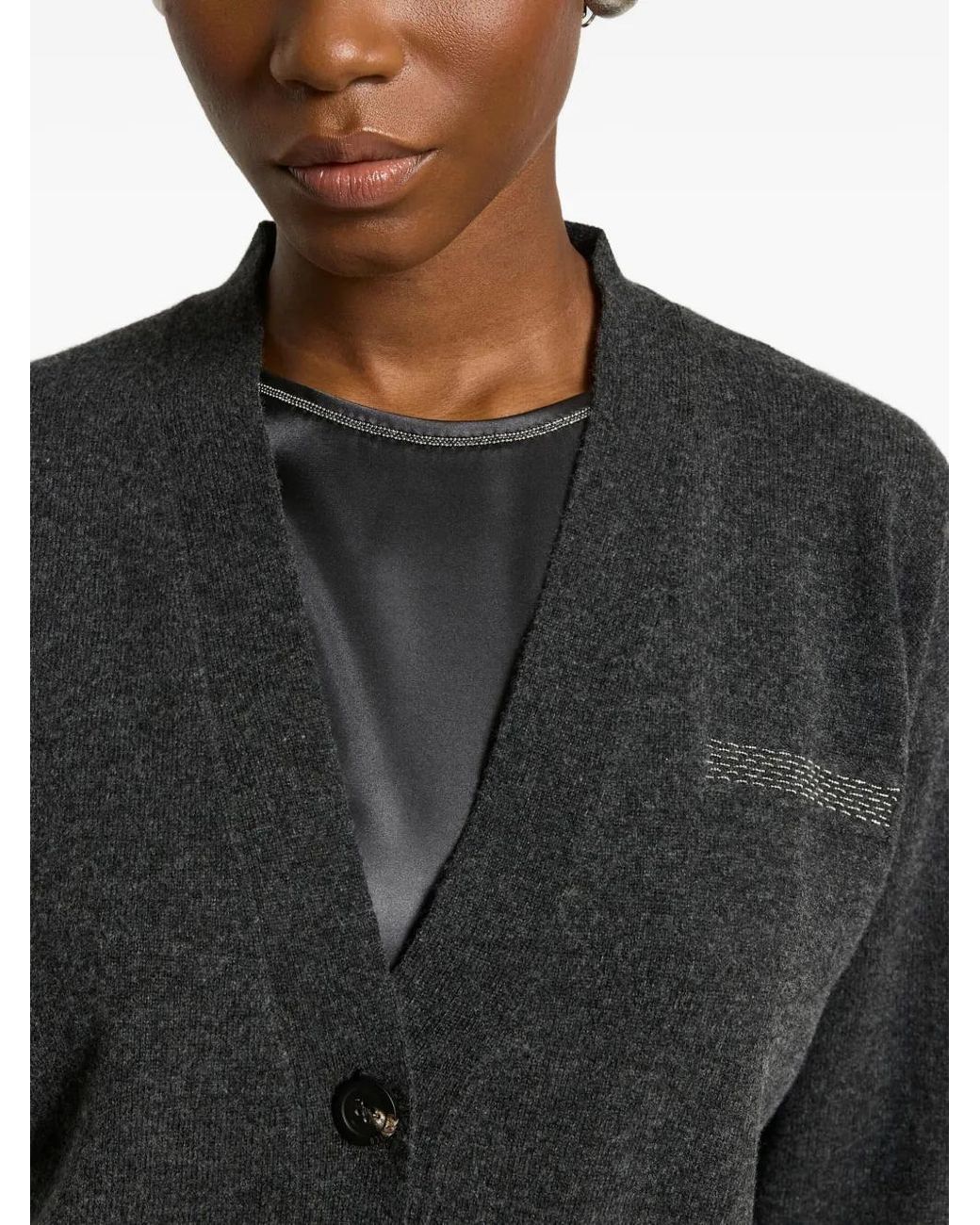 Peserico Black Button Embellished Cardigan