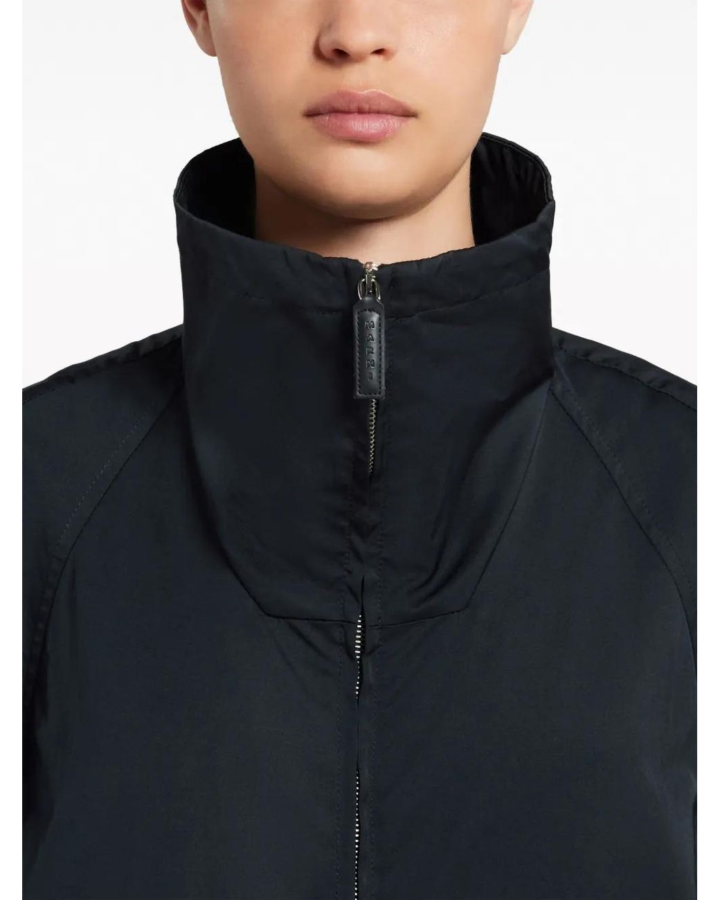 Marni Blue Raglan-Sleeve Zip-Up Coat