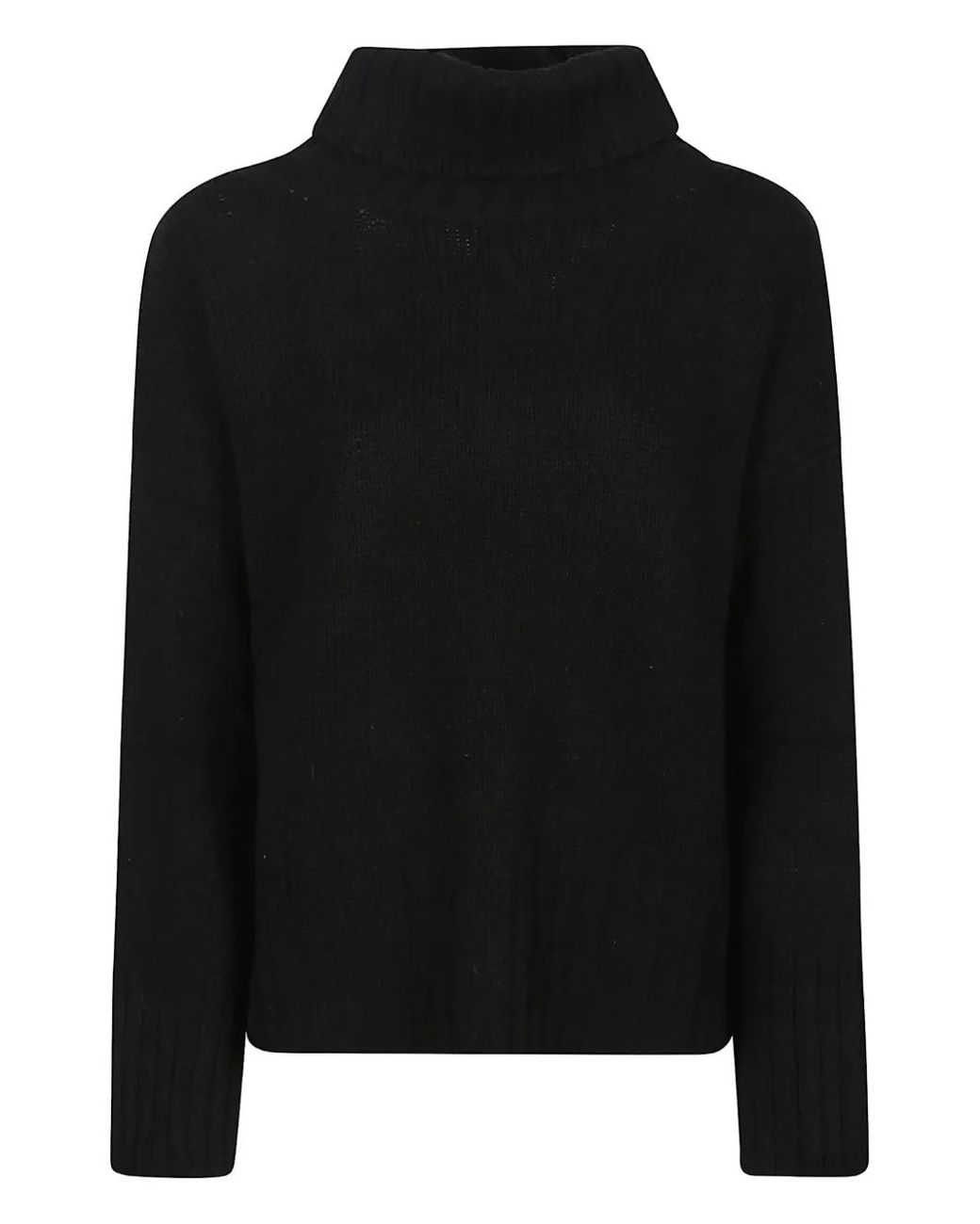 Aragona Black Turtleneck Cashmere Sweater