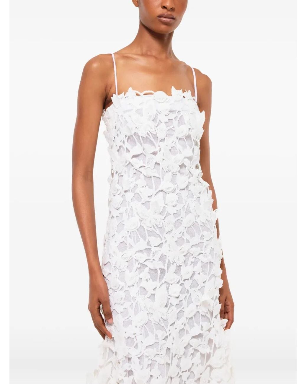 Jonathan Simkhai White Fleurella Floral Midi Dress