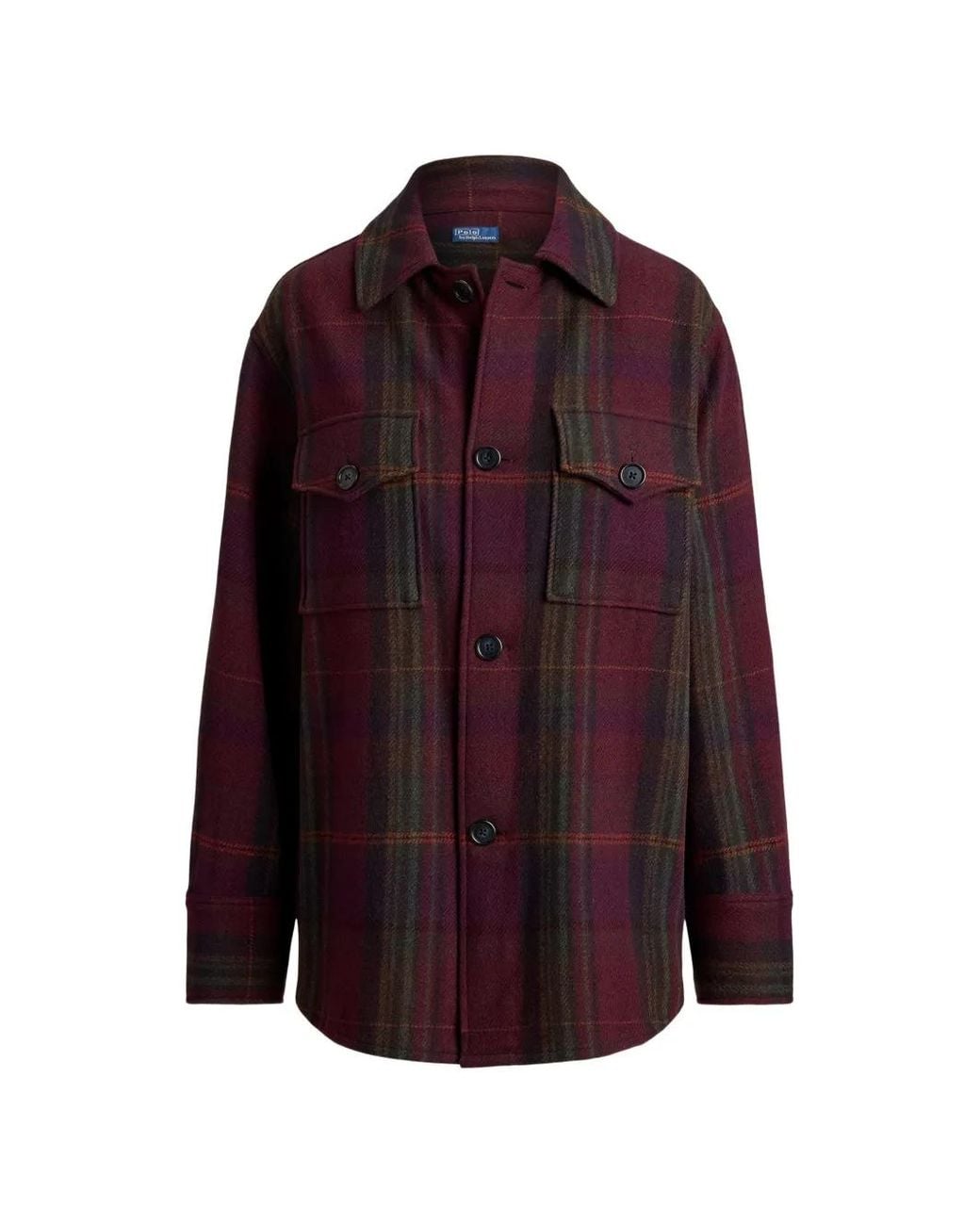 Polo Ralph Lauren Purple Plaid-Twill Shirt Jacket