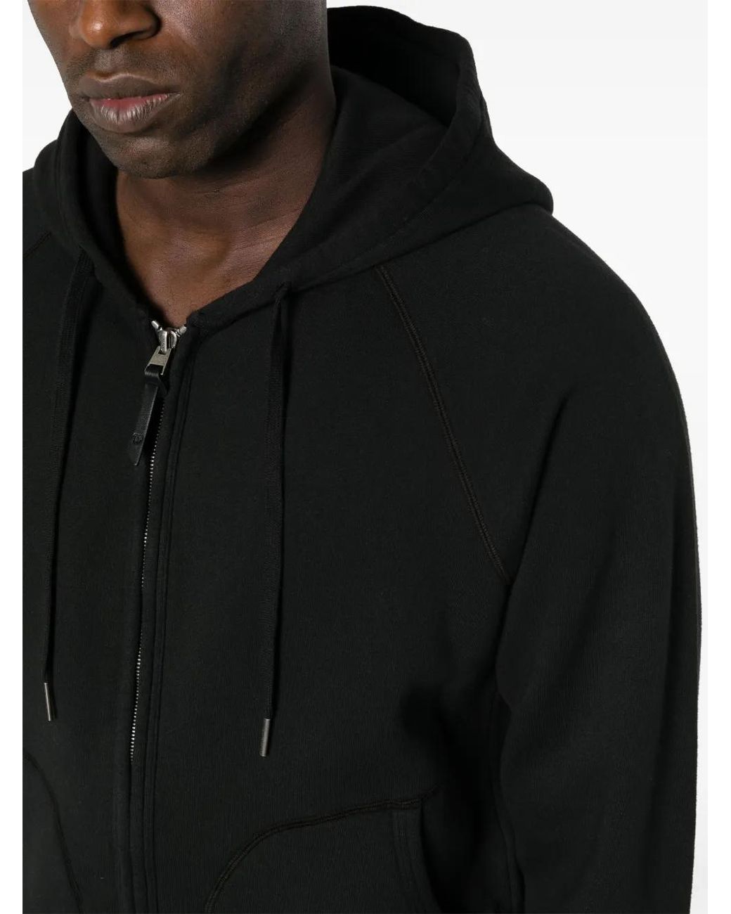 Tom Ford Black Hooded Sweatshirt With Front Zipper for men