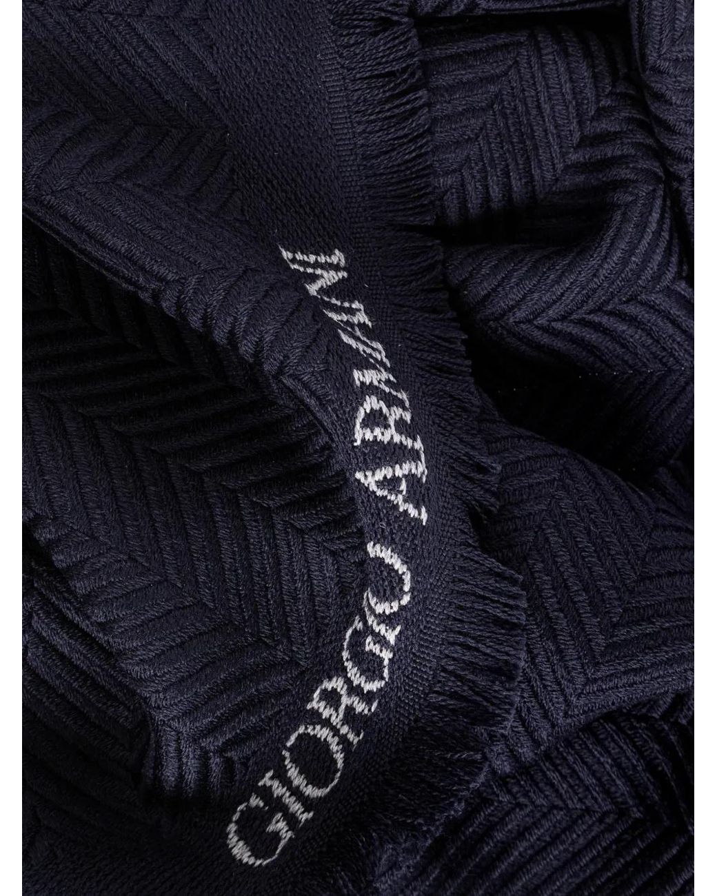 Giorgio Armani Blue Écharpe À Motif De Chevrons for men