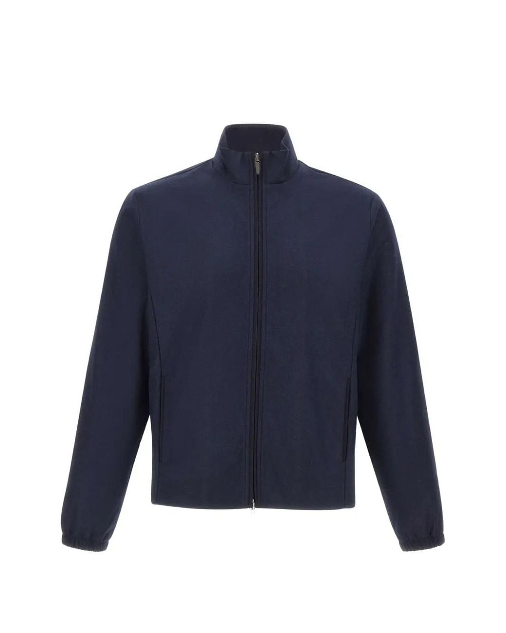 Devore Blue Zip-Up High-Neck Jacket for men