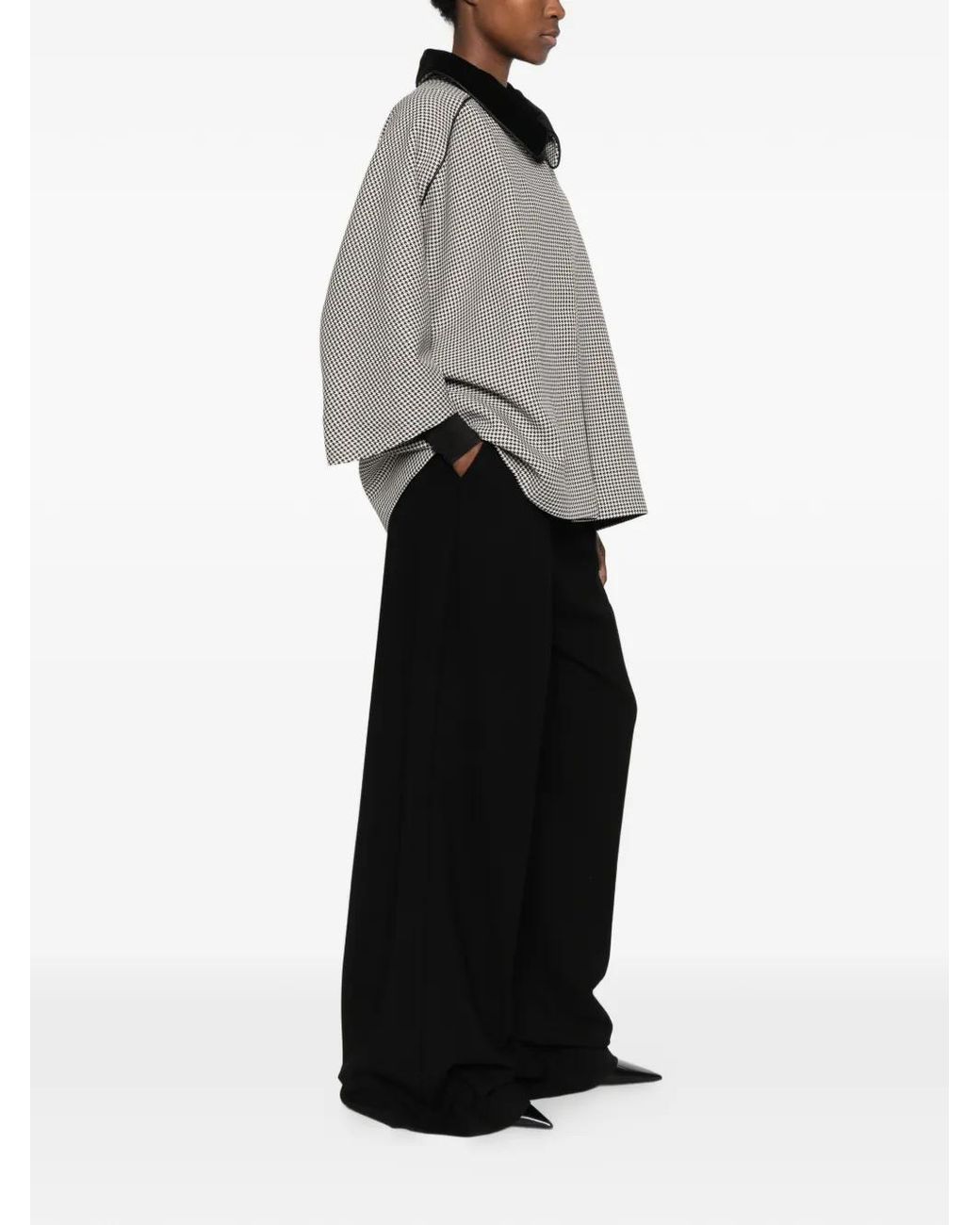 Styland Gray Houndstooth-Pattern Coat