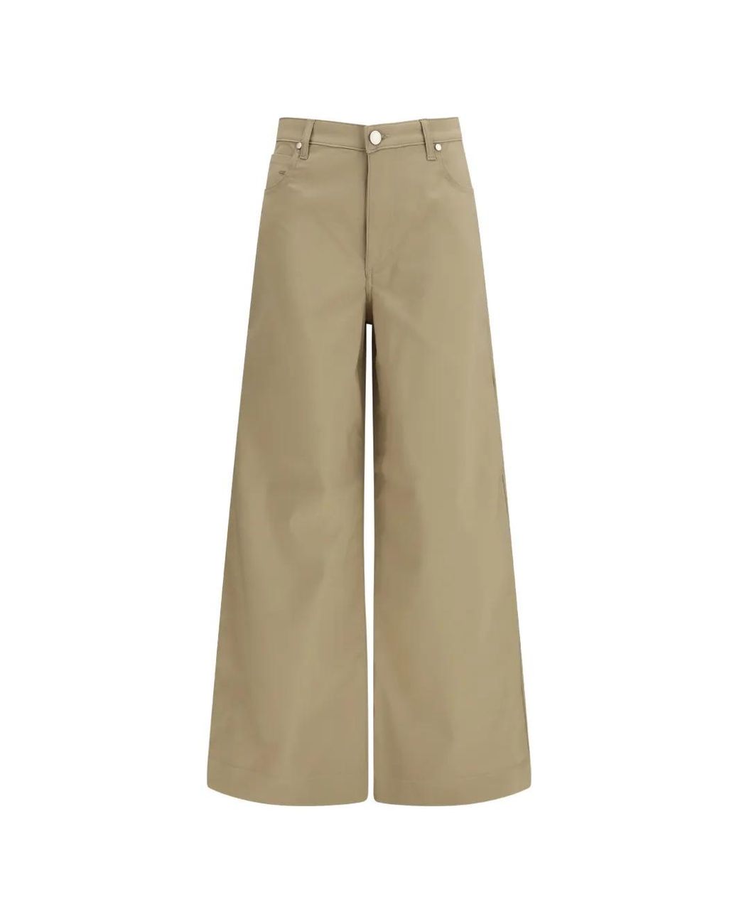 Cruna Natural High-Waist Cotton Trousers
