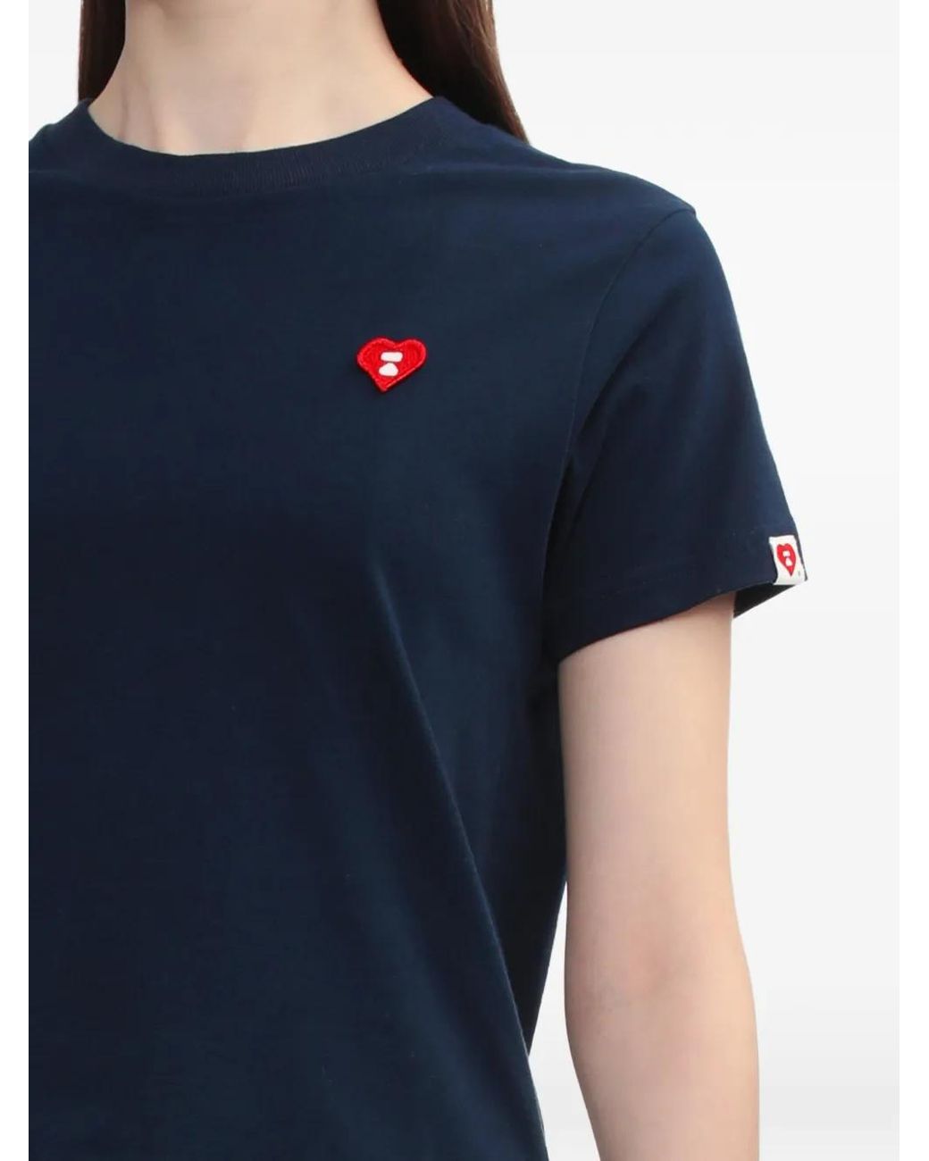 A Bathing Ape Blue Heart-Appliqué T-Shirt