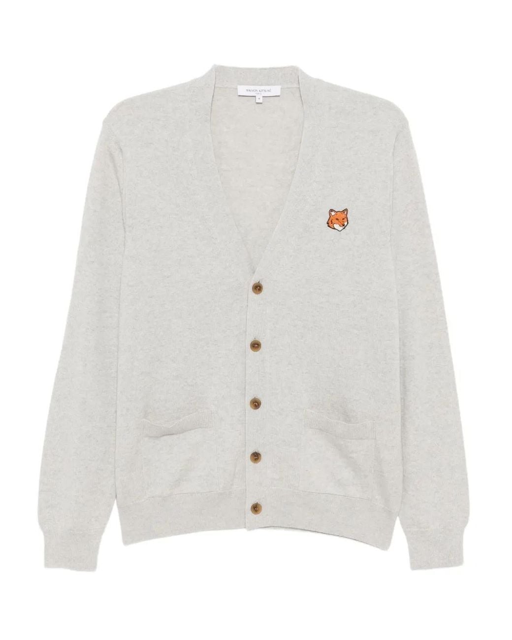 Maison Kitsuné White Fox Head Merino Regular Cardigan for men