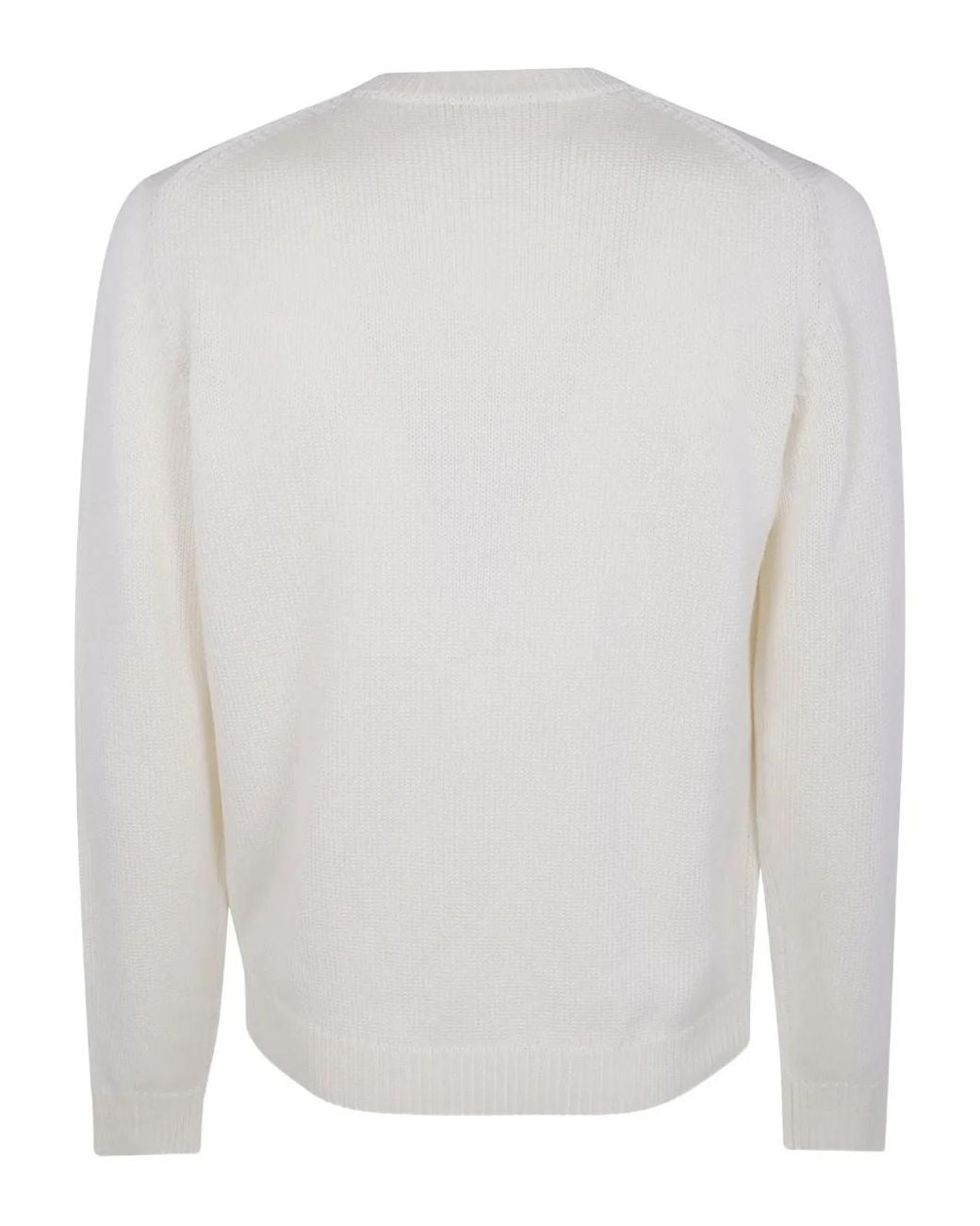 Nuur White Crew-Neck Sweater for men