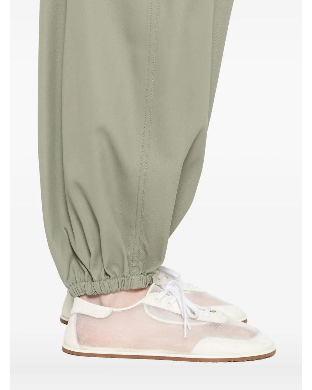Max Mara Green Elasticated-Hem Loose Trousers